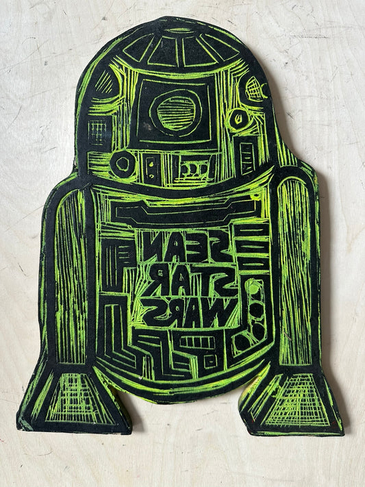 Sean Starwars Droid Long Sleeve Woodblock Handprinted Shirt