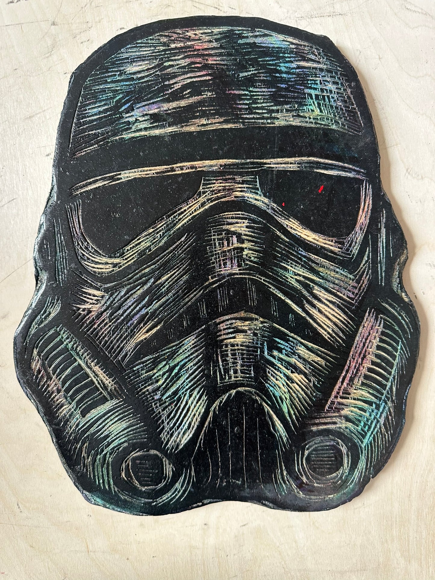 Space Dust Trooper Woodblock Handprinted T-Shirt