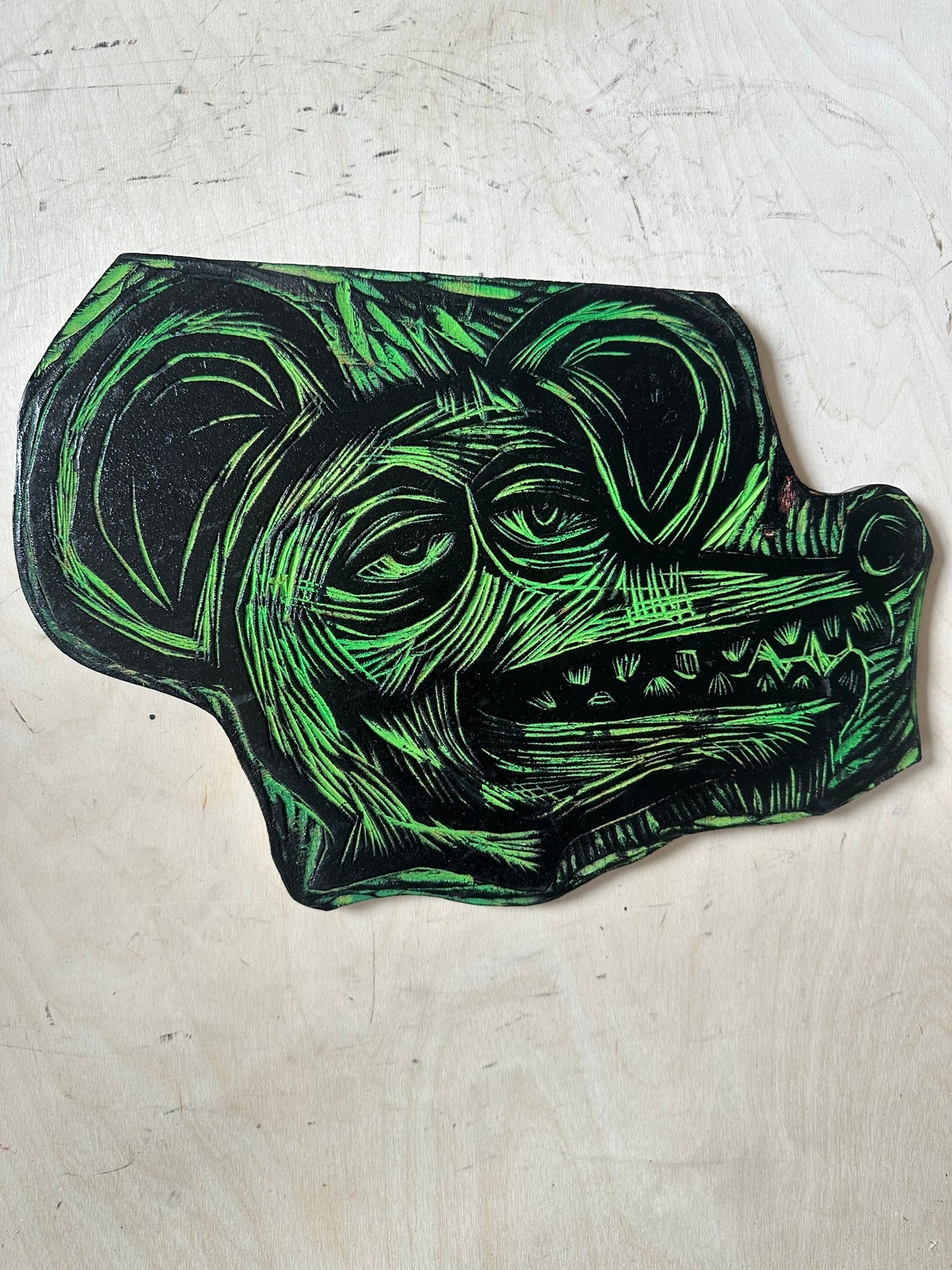 Rad Rat Woodcut Woodcut Handprinted T-Shirt