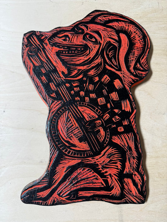 Banjo Goat Tshirt Limited Edition Appliqued Handprinted Shirt