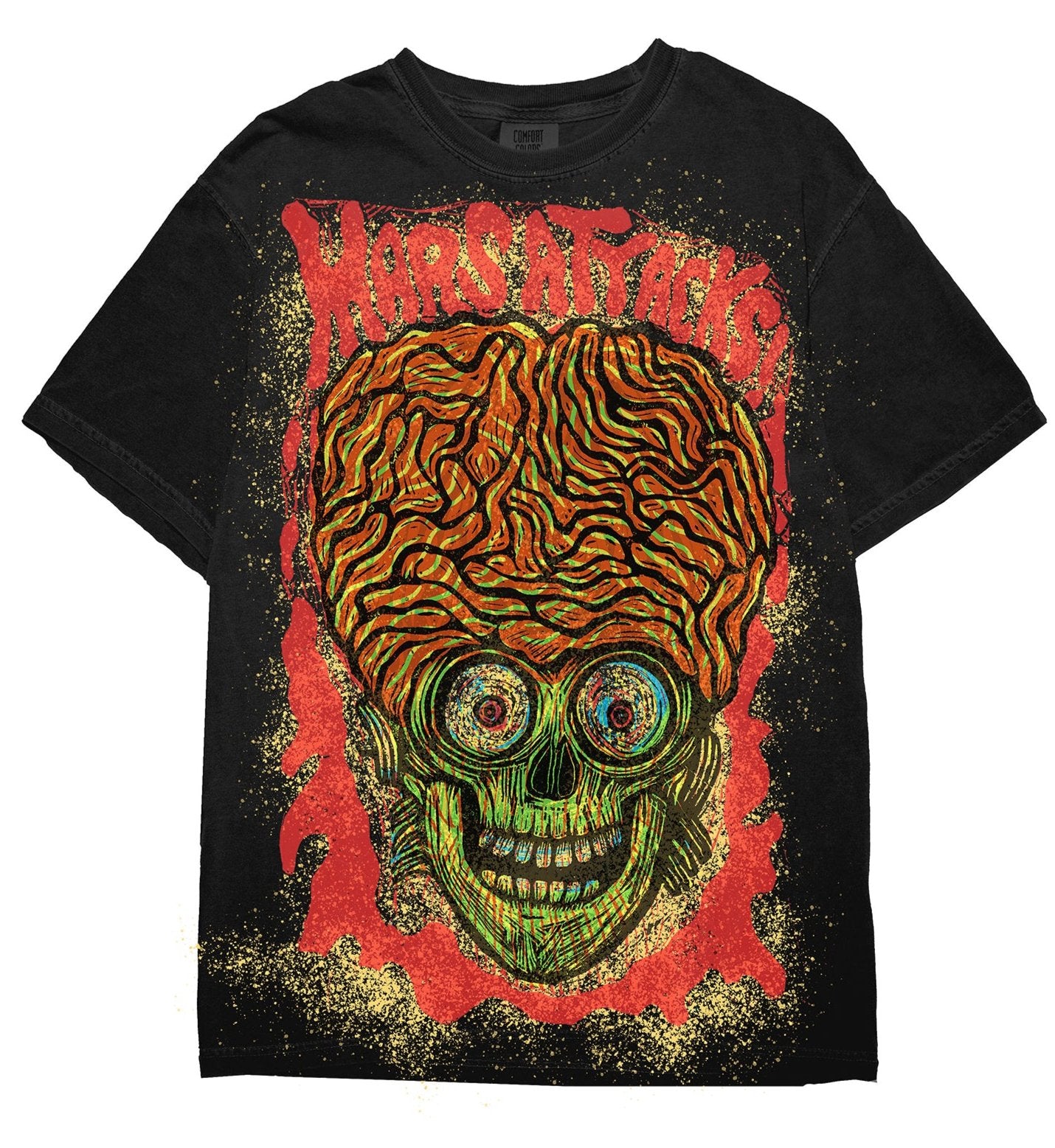 Mars Attacks (Splatter) Woodcut Handprinted T-Shirt