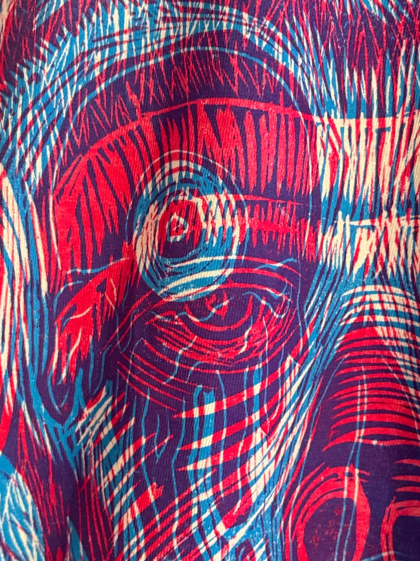 Bloody Eye Skull And Chimp Woodblock Handprinted T-Shirt