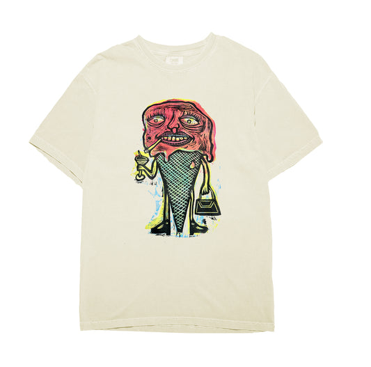 Meltdown Color Woodcut Handprinted T-Shirt