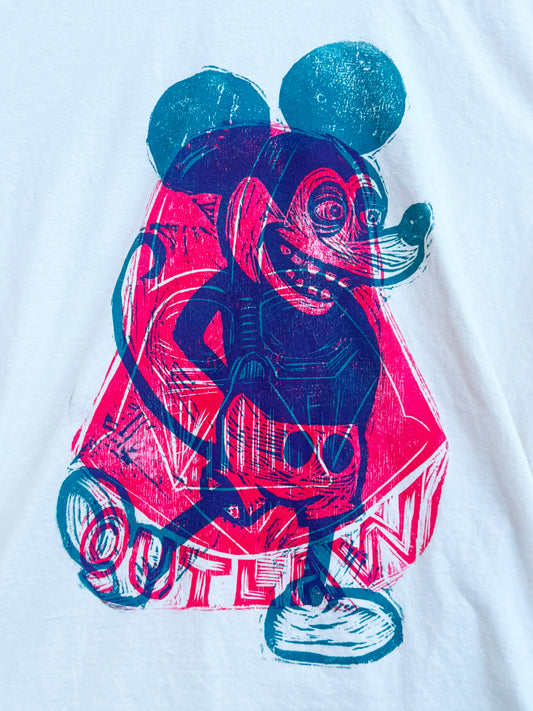 Empires Woodcut Multicolored Handprinted T-Shirt