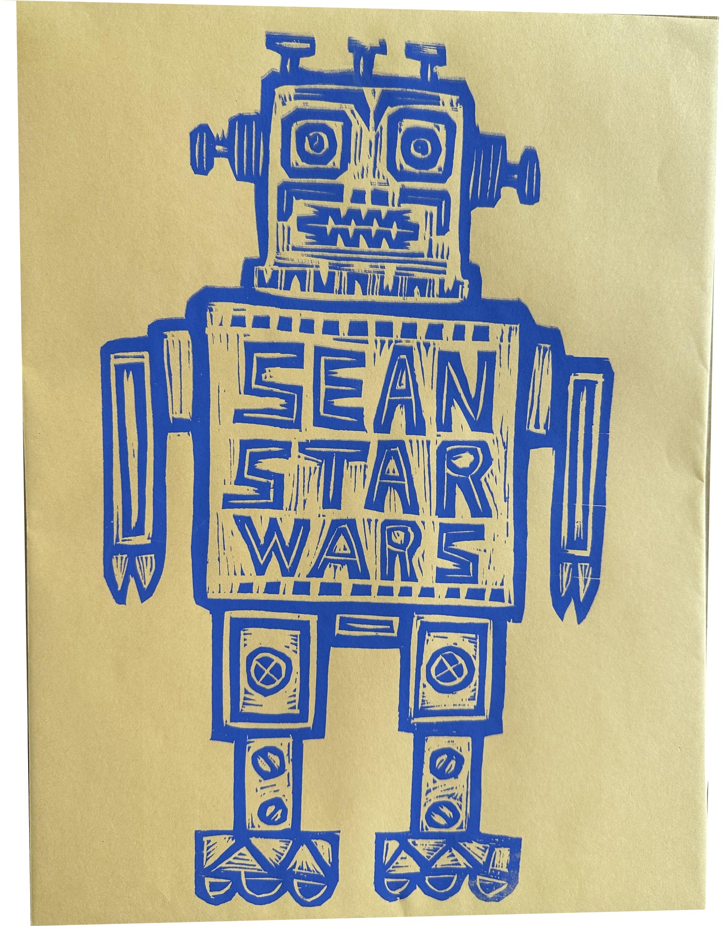 Space Dust Trooper Woodblock Handprinted T-Shirt