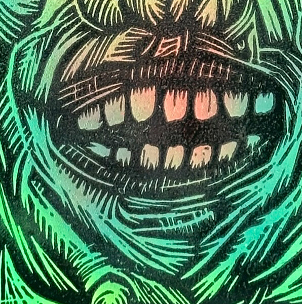 Frankenstein Woodcut Printed on Wooden Panel