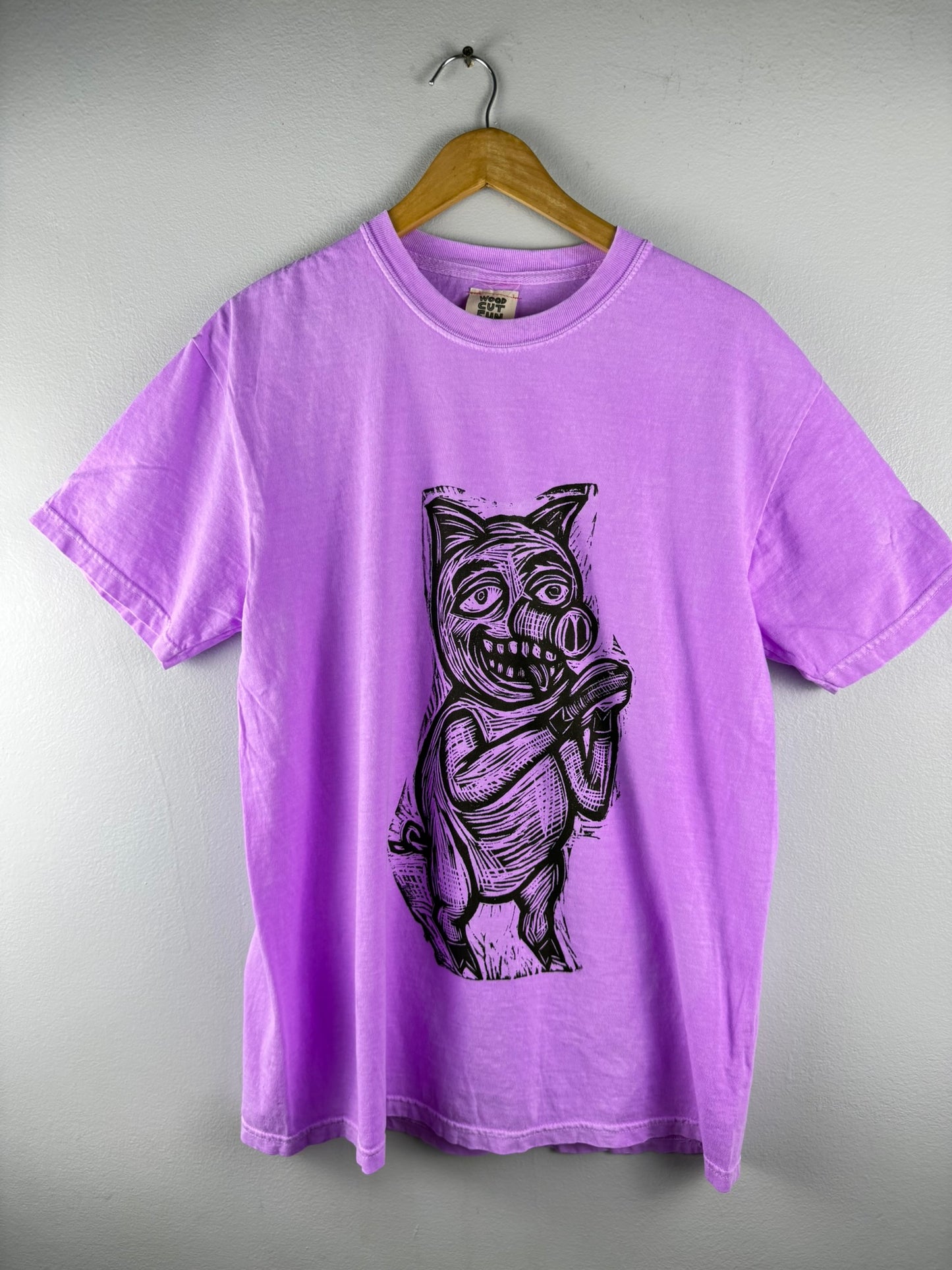 Porkchop Woodcut Handprinted T-Shirt