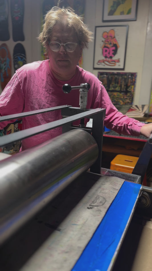 Skate Shop Multi Color Handpulled Woodcut Print