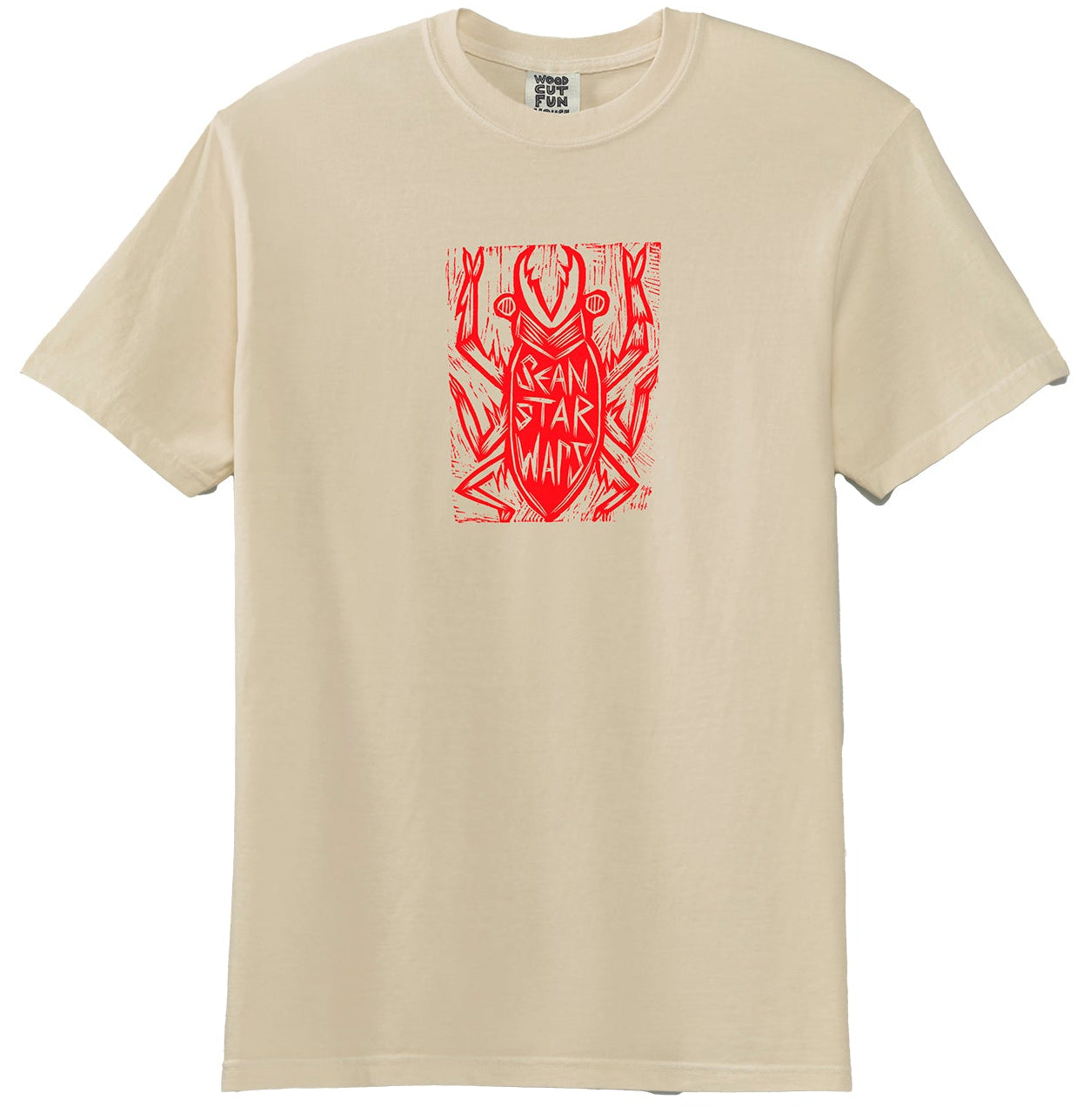 Sean Starwars Beetle Woodblock Handprinted on T-Shirt – Woodcut