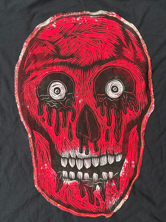 Scarlet Skull Tshirt Limited Edition Handprinted Shirt (Limited to 40 shirts)