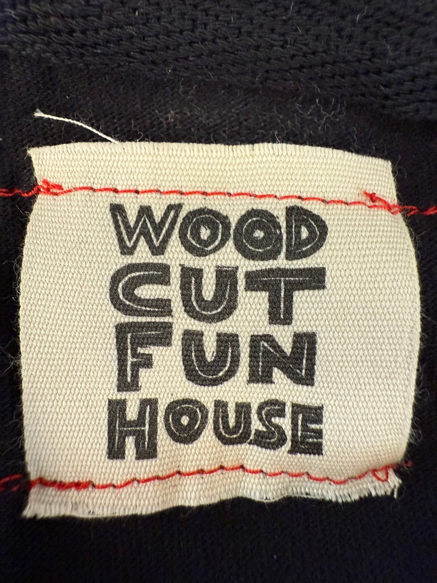 Gator Swirl Skull Appliqued Woodcut Handprinted T-Shirt