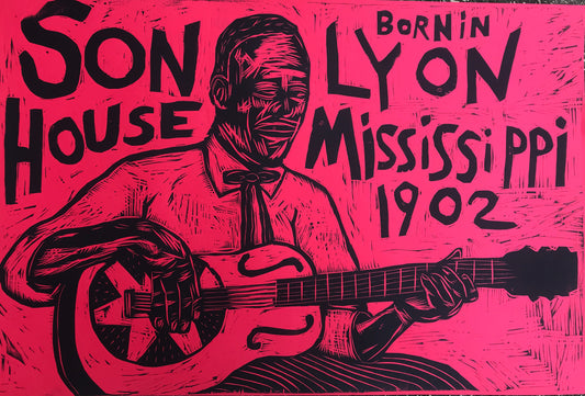 Son House Woodcut Handpulled Print