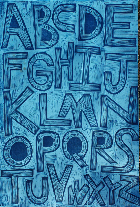 Alphabet Woodcut Handpulled Print