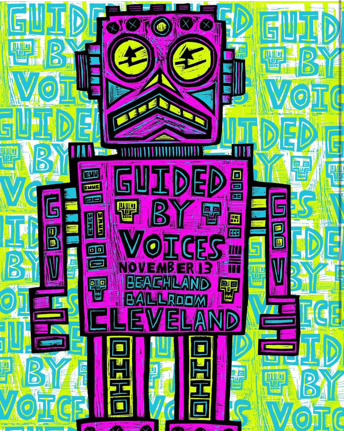 Guided By Voices Gig Poster Cleveland Nov 13 2021 Beachland Ballroom