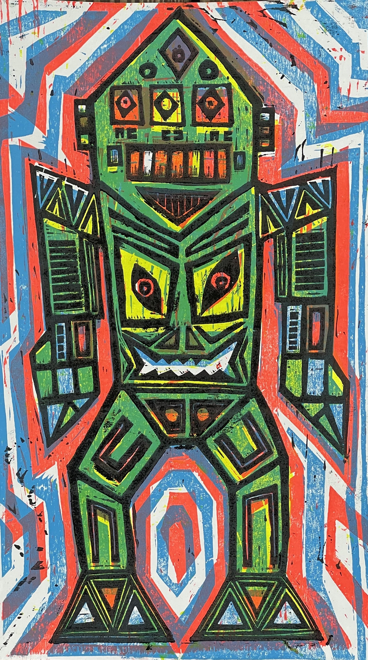 Radiotronic Robot Woodcut Editioned Print