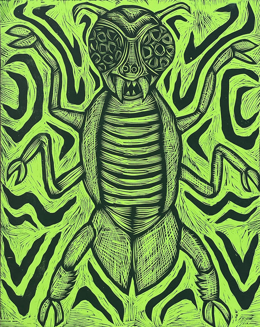 Sinister Ant Woodcut Handpulled Print