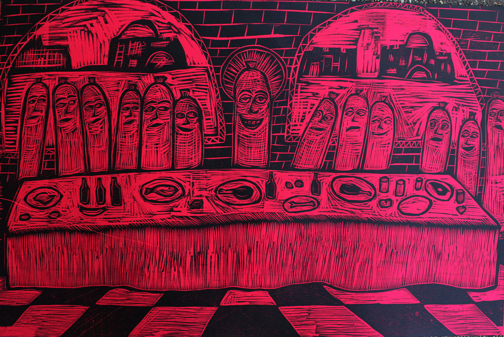 Last Supper Woodcut Handpulled Print