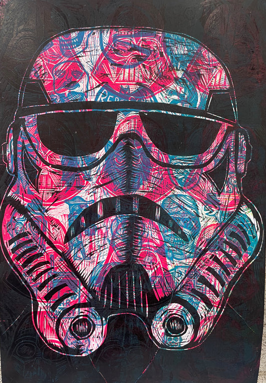 Stormtrooper Woodcut Handpulled Print