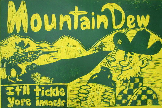 Mountain Dew Hillybilly Woodcut