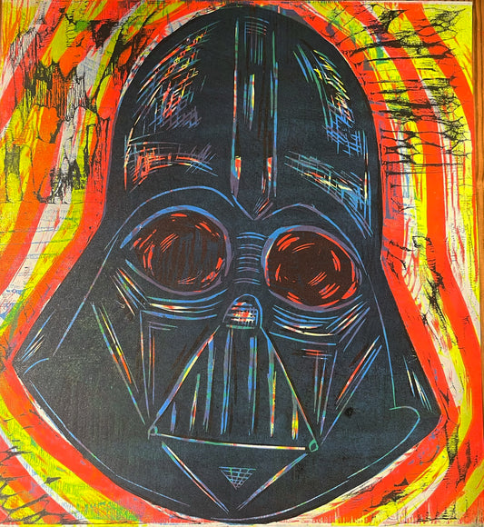 Red Eyed Vader Multi Color Woodcut Handpulled Print