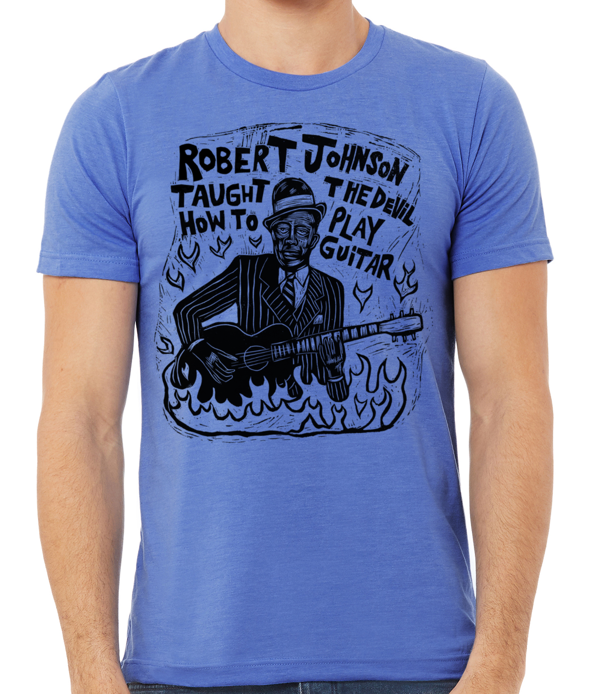 Robert Johnson Woodcut Handprinted T-Shirt