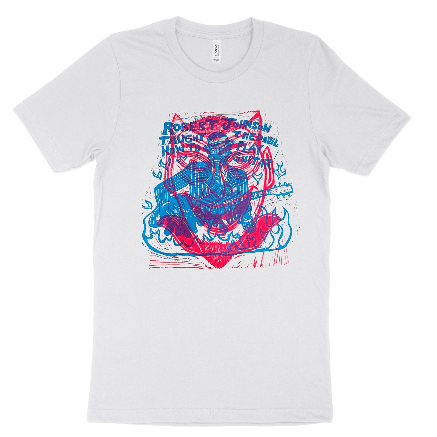 Robert Johnson and the Devil Linocut Printed T-shirt