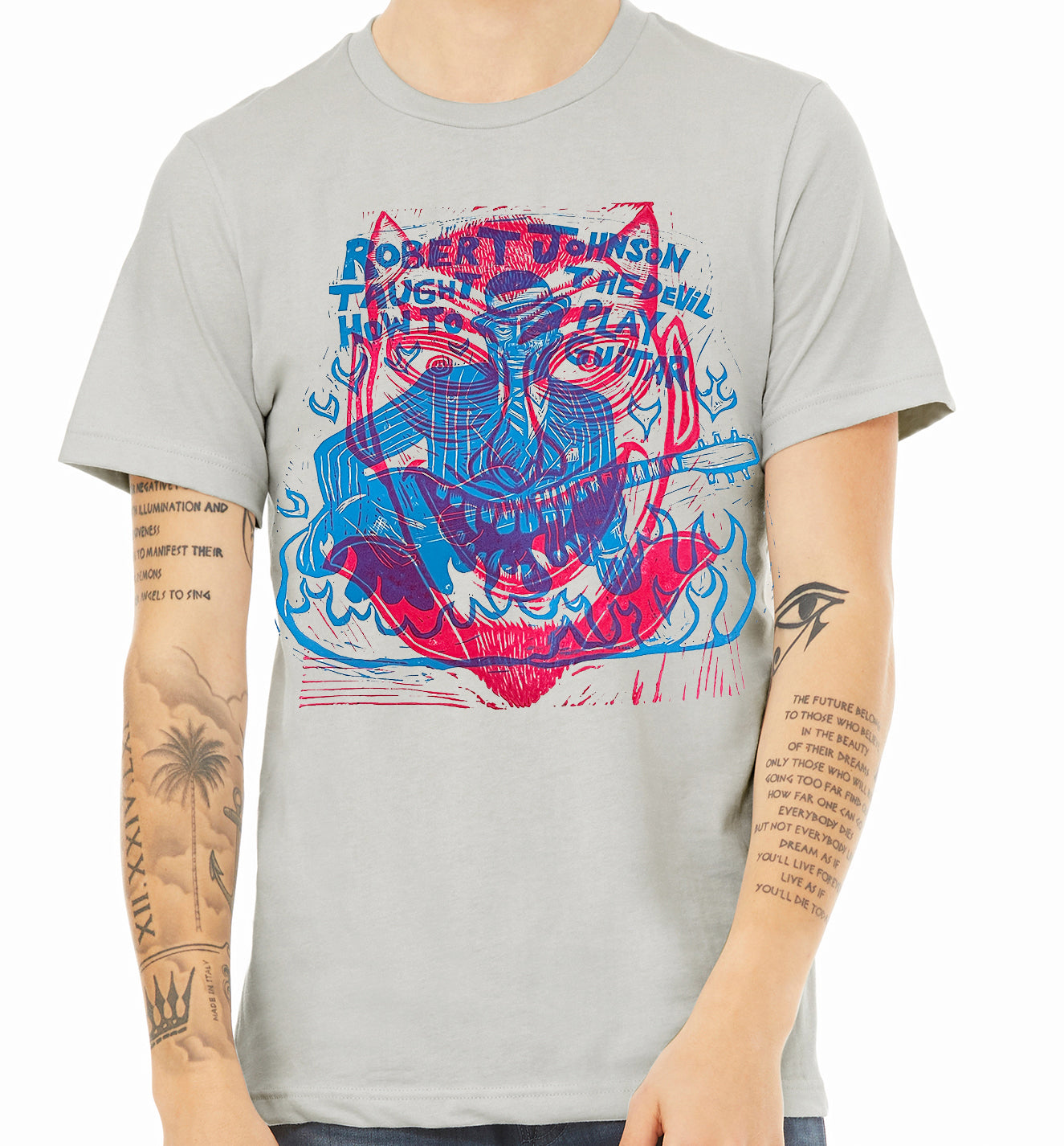 Robert Johnson and the Devil Linocut Printed T-shirt
