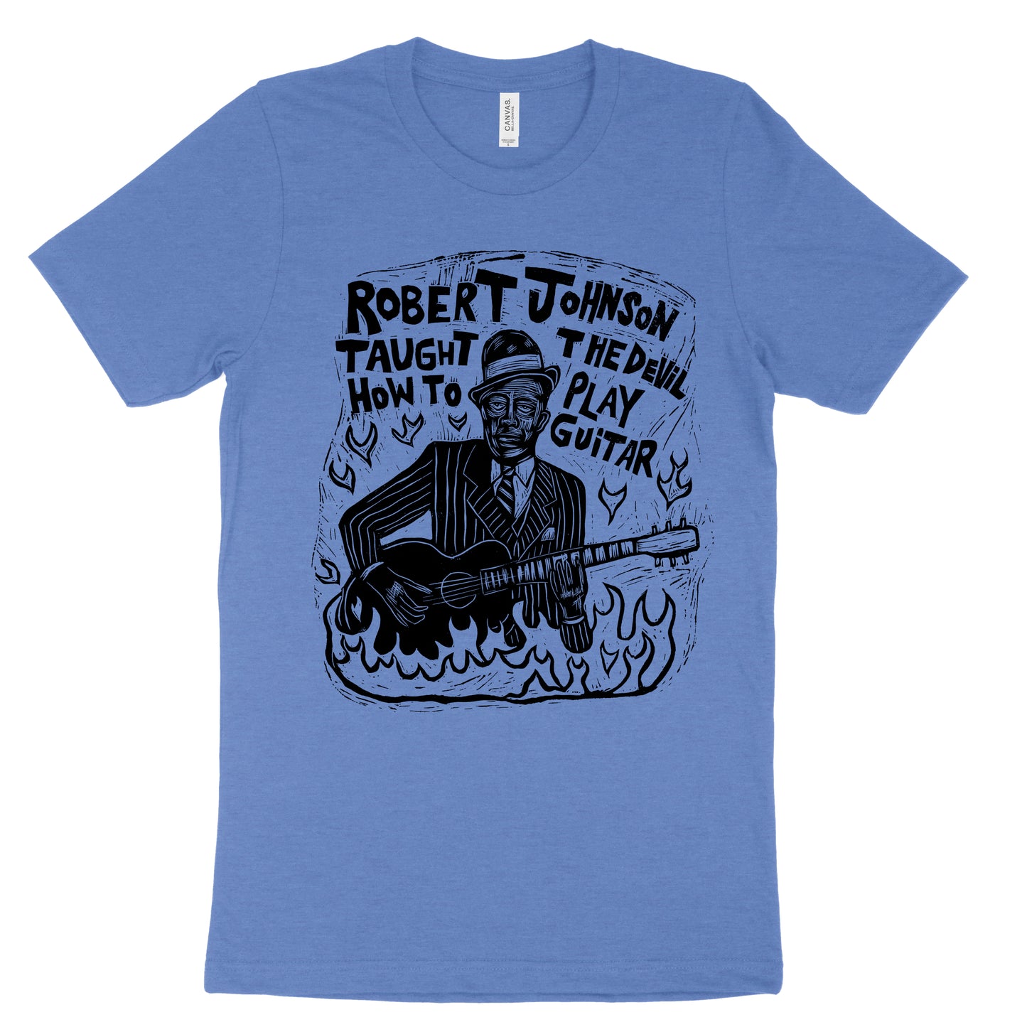Robert Johnson Woodcut Handprinted T-Shirt