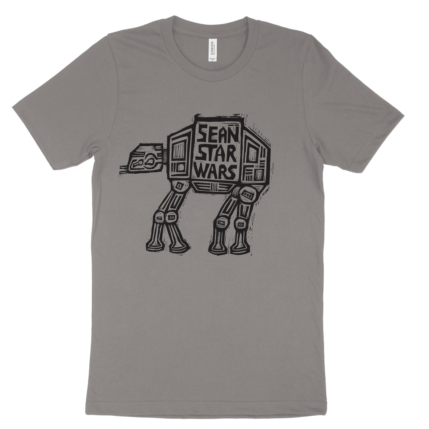 Sean Starwars AT-AT Woodcut Handprinted T-Shirt