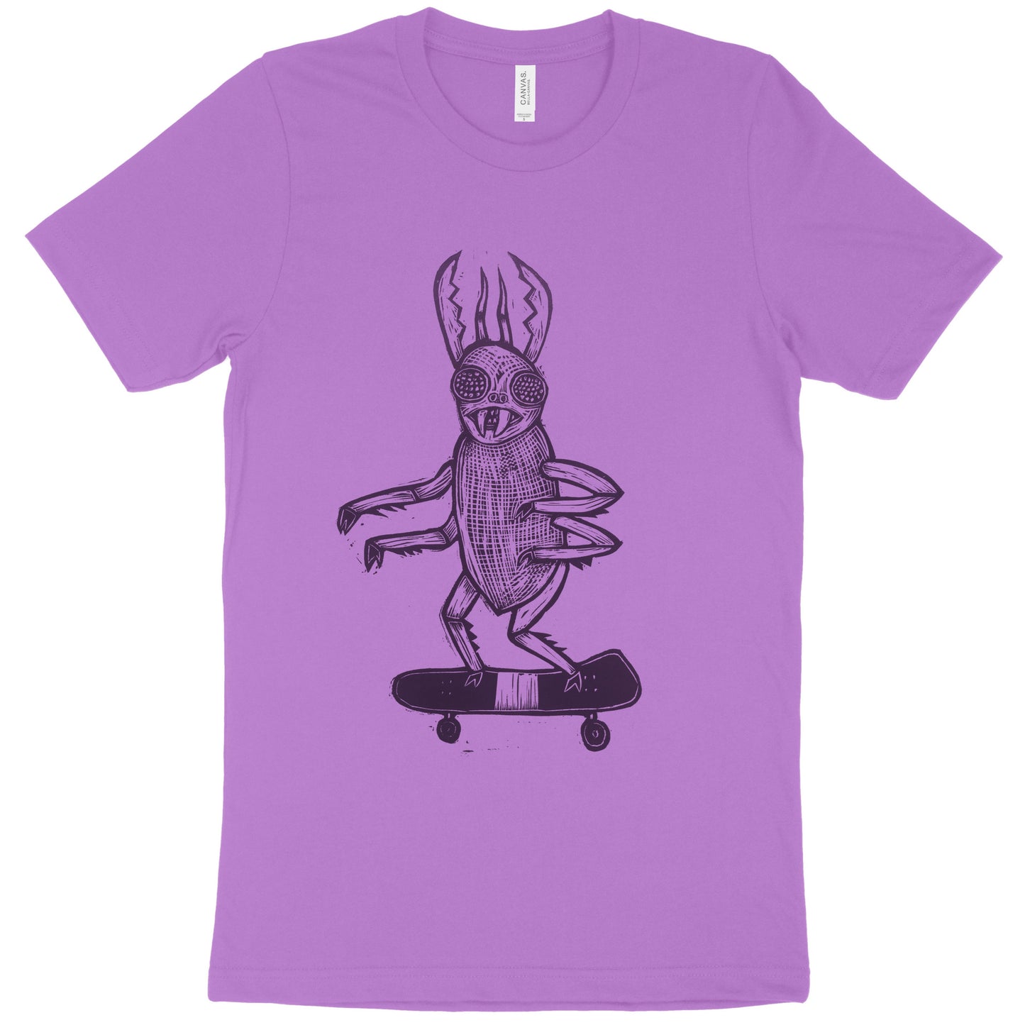 Skate Bug Linocut Printed T-Shirt
