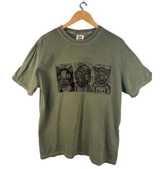 Animal Trio Woodblock Handprinted T-Shirt