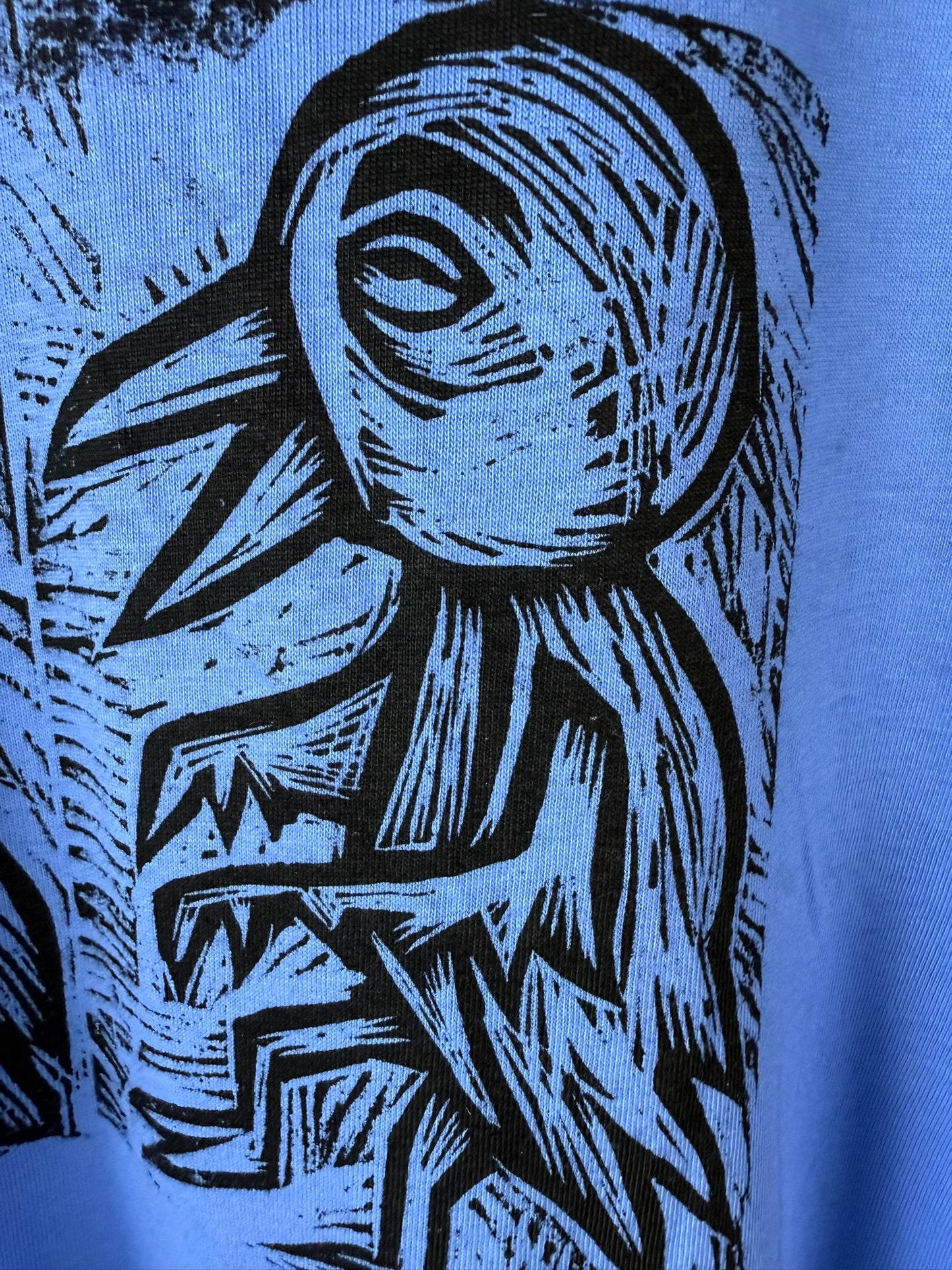 3 Birds Long Sleeve Woodblock Handprinted T-Shirt