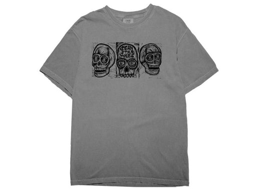 3 Shina Skulls Woodblock Handprinted T-Shirt