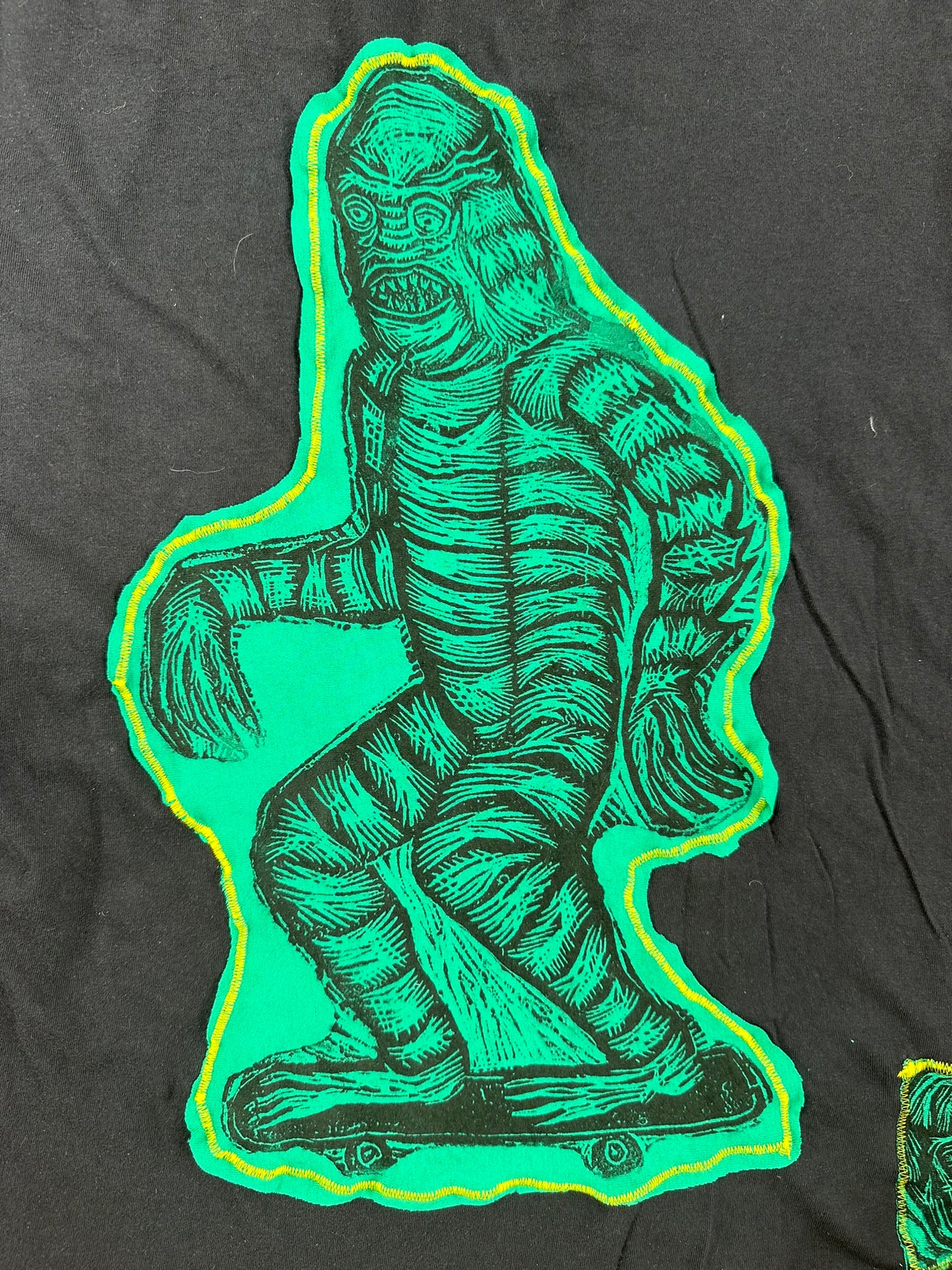 Skate Creature Tshirt  Limited Edition Handprinted Shirt  (Limited to 50 shirts)