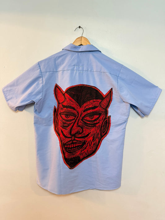 Dream Job Workshirts Light Blue with Red Devil