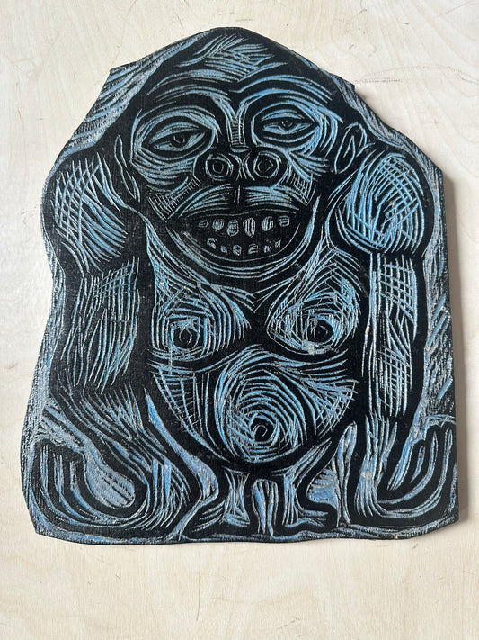 Gorilla Woodcut Handprinted T-Shirt