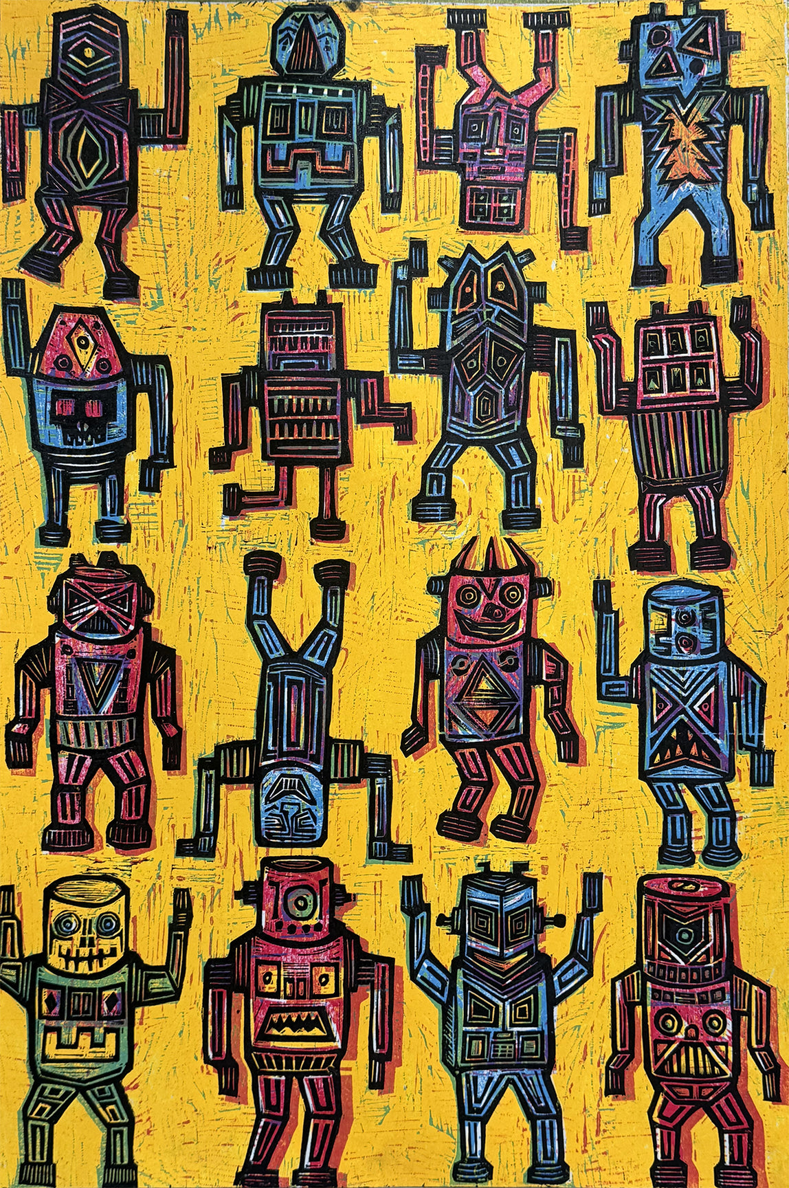 Robots Woodcut