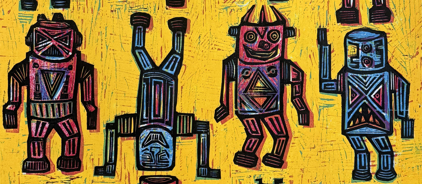 Robots Woodcut