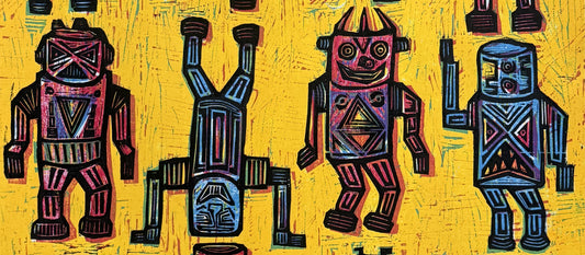 Robots Woodcut
