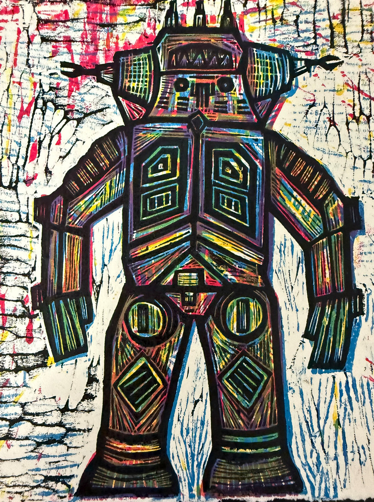 King Joe Woodcut Print