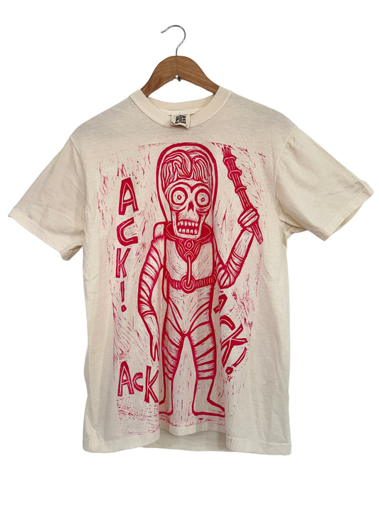 Ack!  Ack! Ack!  Woodcut Handprinted T-Shirt