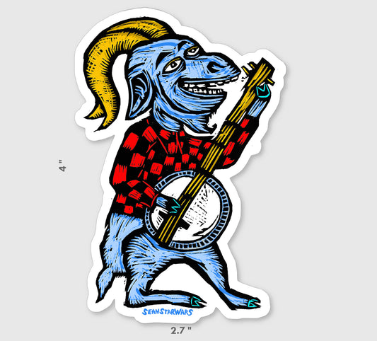 Banjo Goat Vinyl Sticker