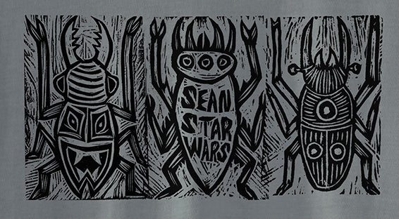 Beetle Trio Woodblock Handprinted T-Shirt