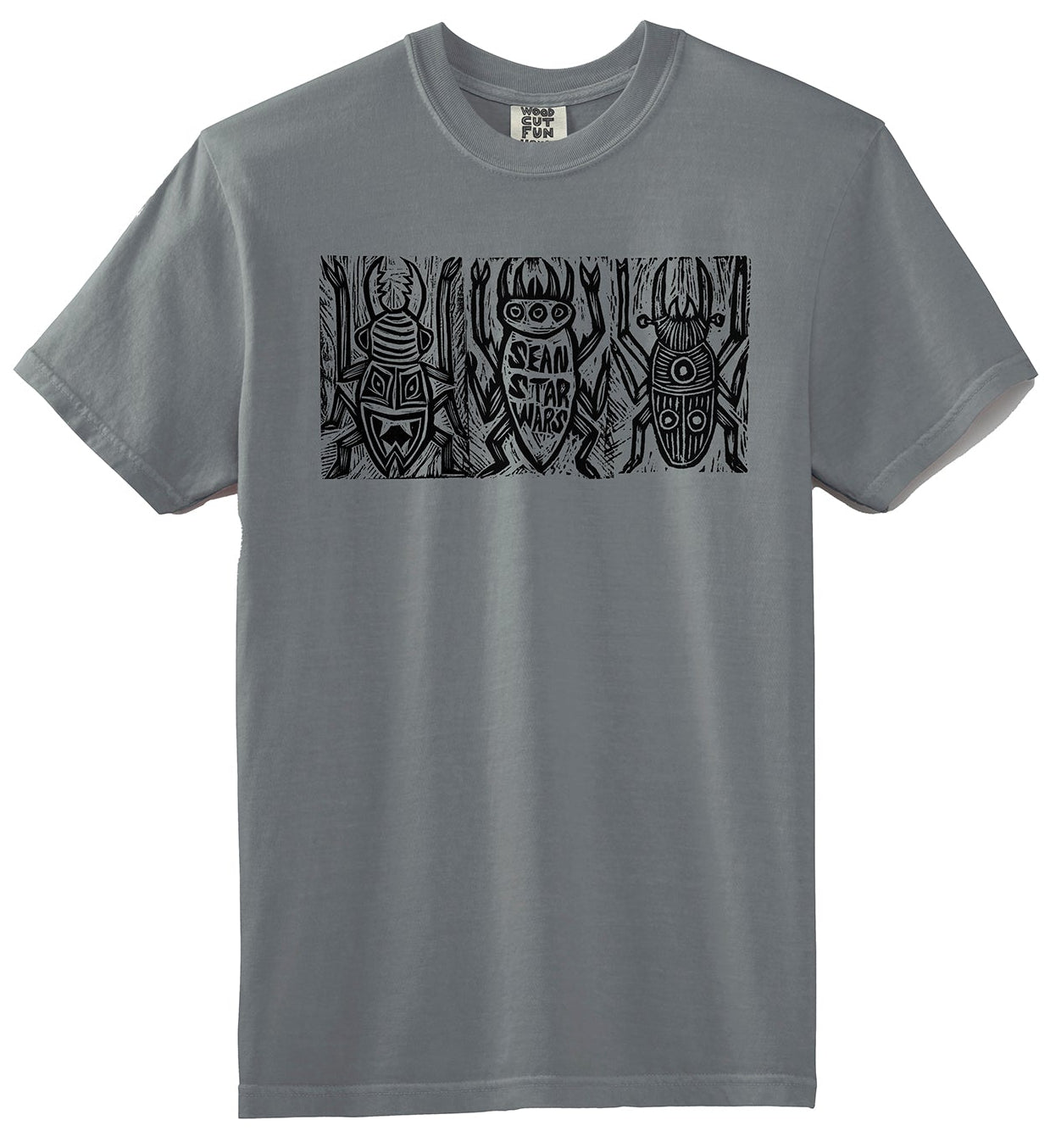 Beetle Trio Woodblock Handprinted T-Shirt