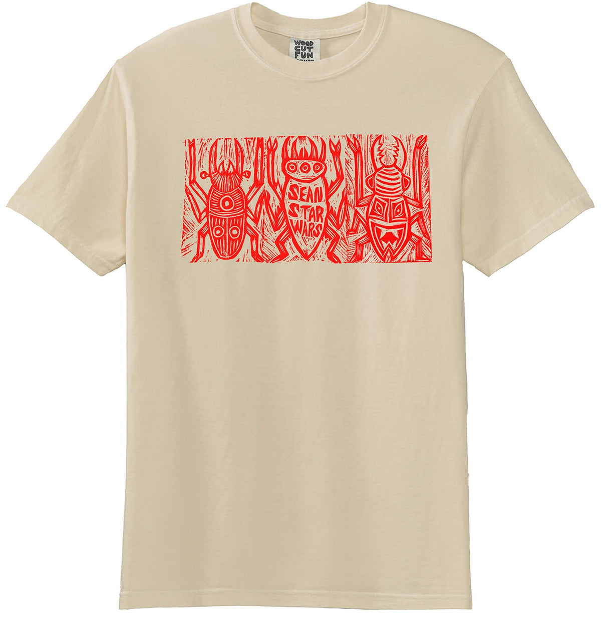 Beetle Trio Woodblock Handprinted T-Shirt