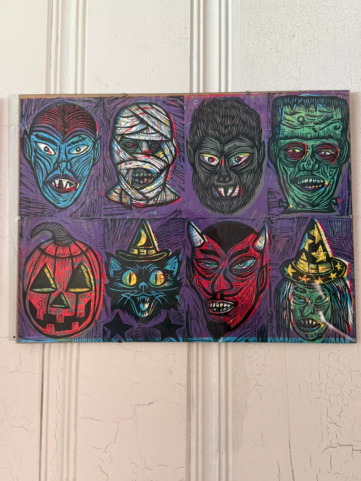 Crazy 8's Editioned Multiblock Color Woodcut Print (Pack C)