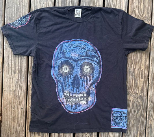 FrostBite Skull Tshirt Limited Edition Handprinted Shirt  (Limited to 50 shirts)