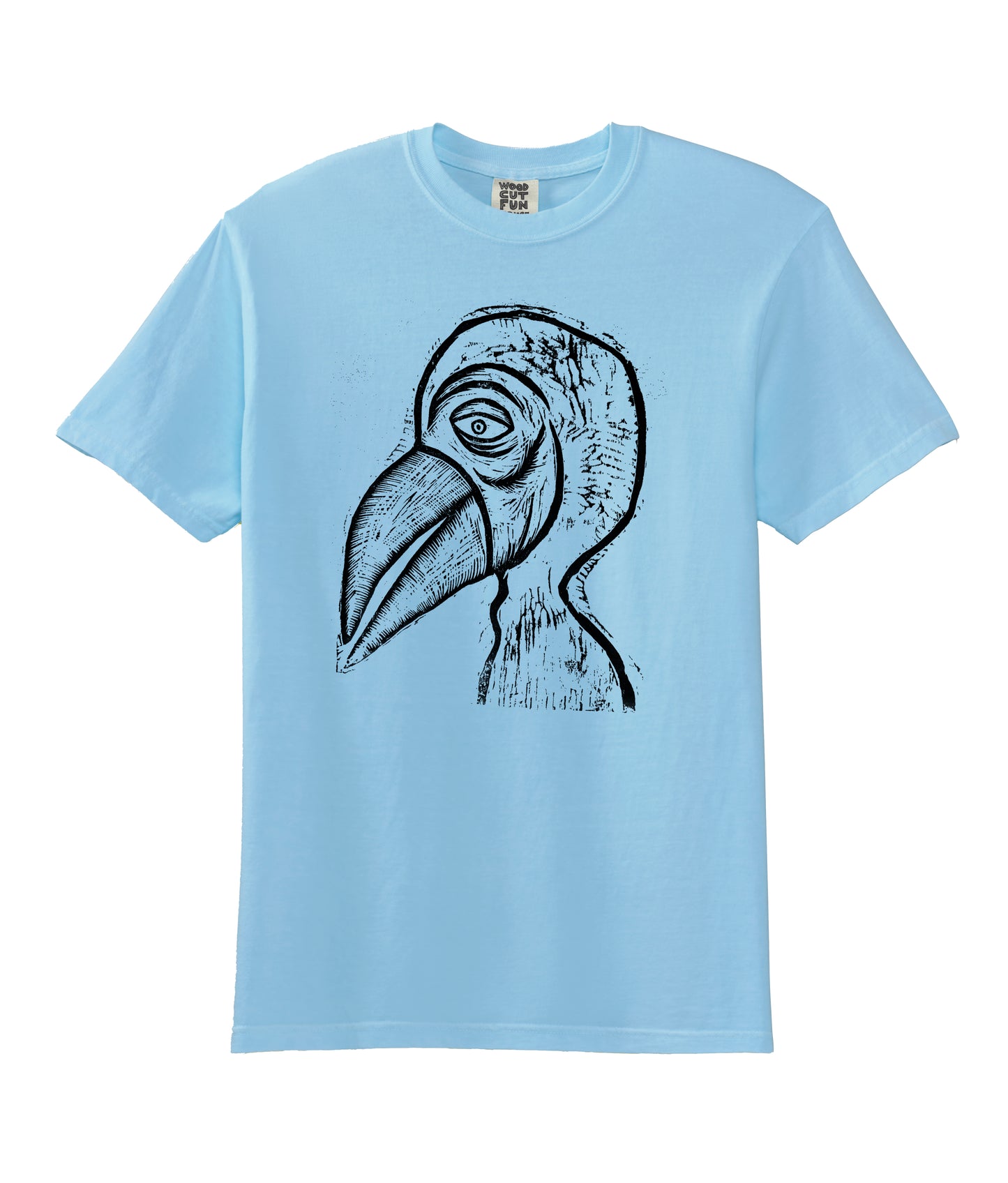 Birdman Woodcut  Handprinted T-Shirt