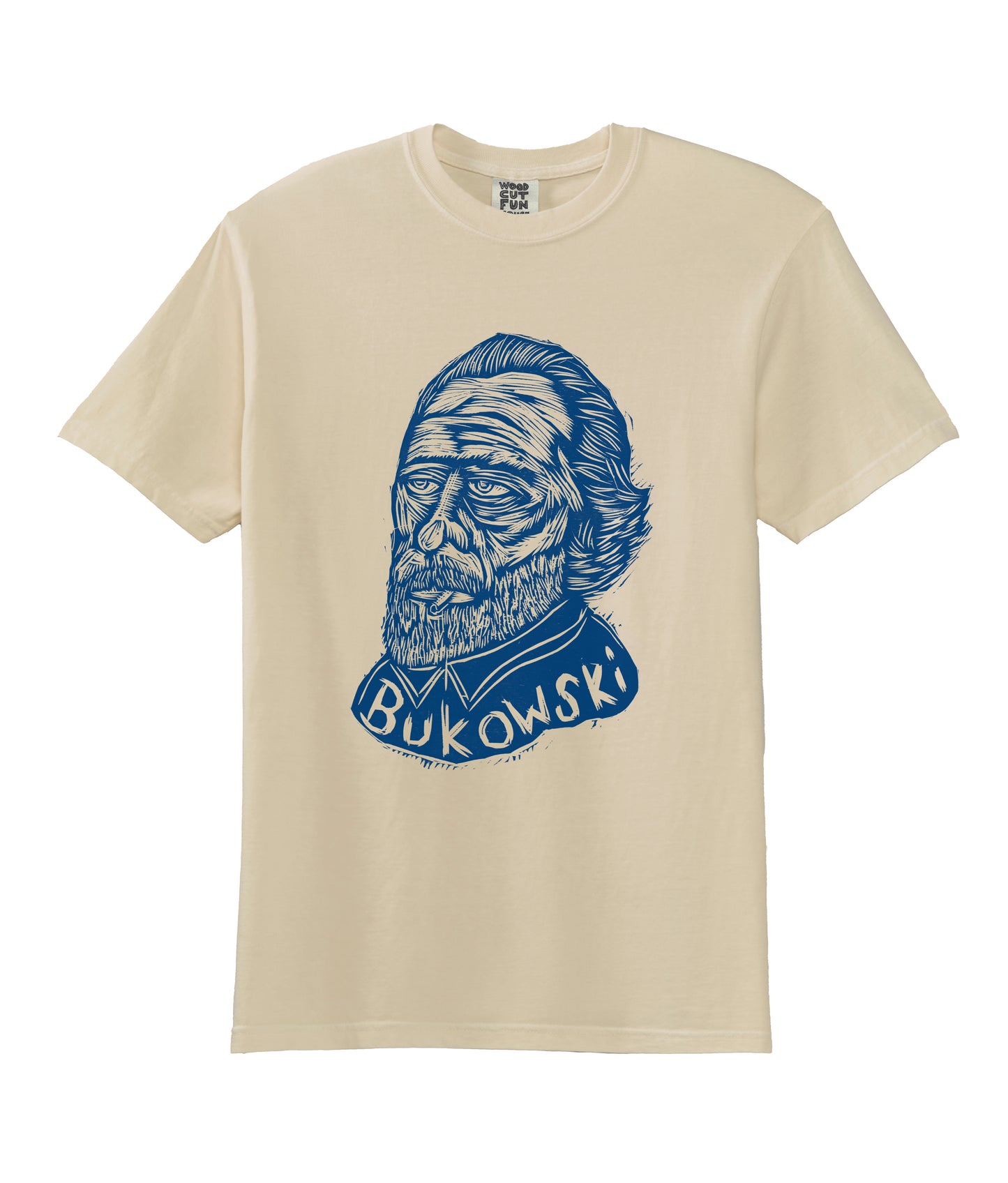 Charles Bukowski Woodcut Handprinted T-Shirt