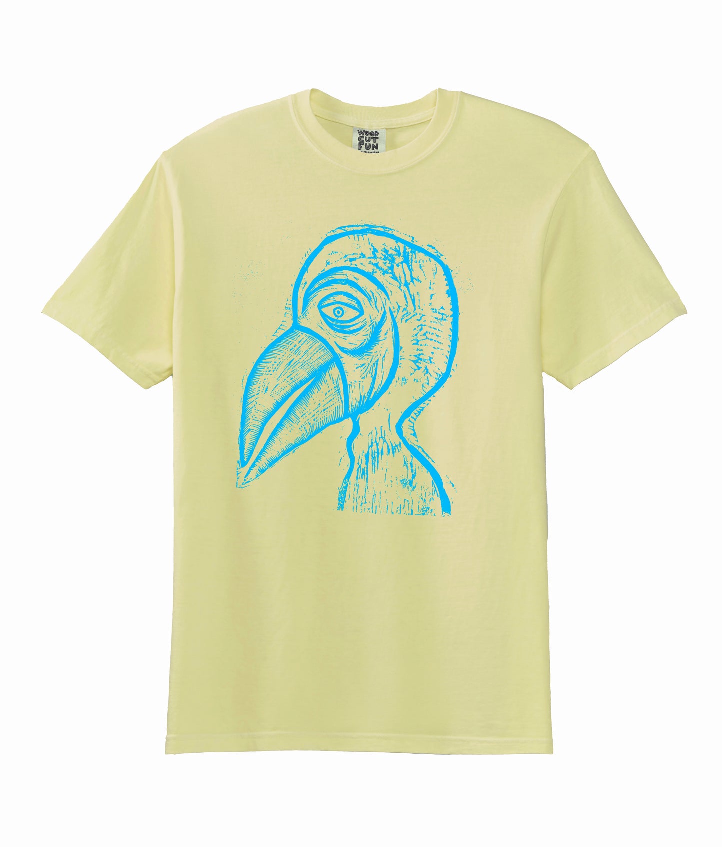 Birdman Woodcut  Handprinted T-Shirt